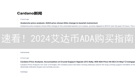 速看！2024艾达币ADA购买指南：新手也能轻松上手！