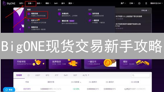 BigONE现货交易新手攻略：快速入门，玩转数字资产交易！