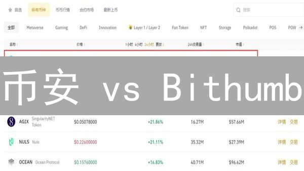 币安 vs Bithumb：交易所币种差异大揭秘！哪个更适合你？